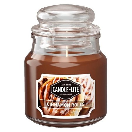 CANDLE-LITE 3827549 Jar Candle, Cinnamon Pecan Swirl Fragrance, Caramel Brown Candle 4449549
